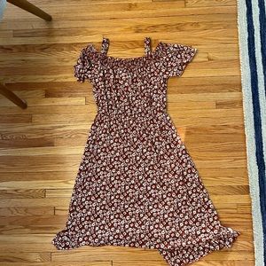 Chenault girl solange brushed cold shoulder burgundy, 16